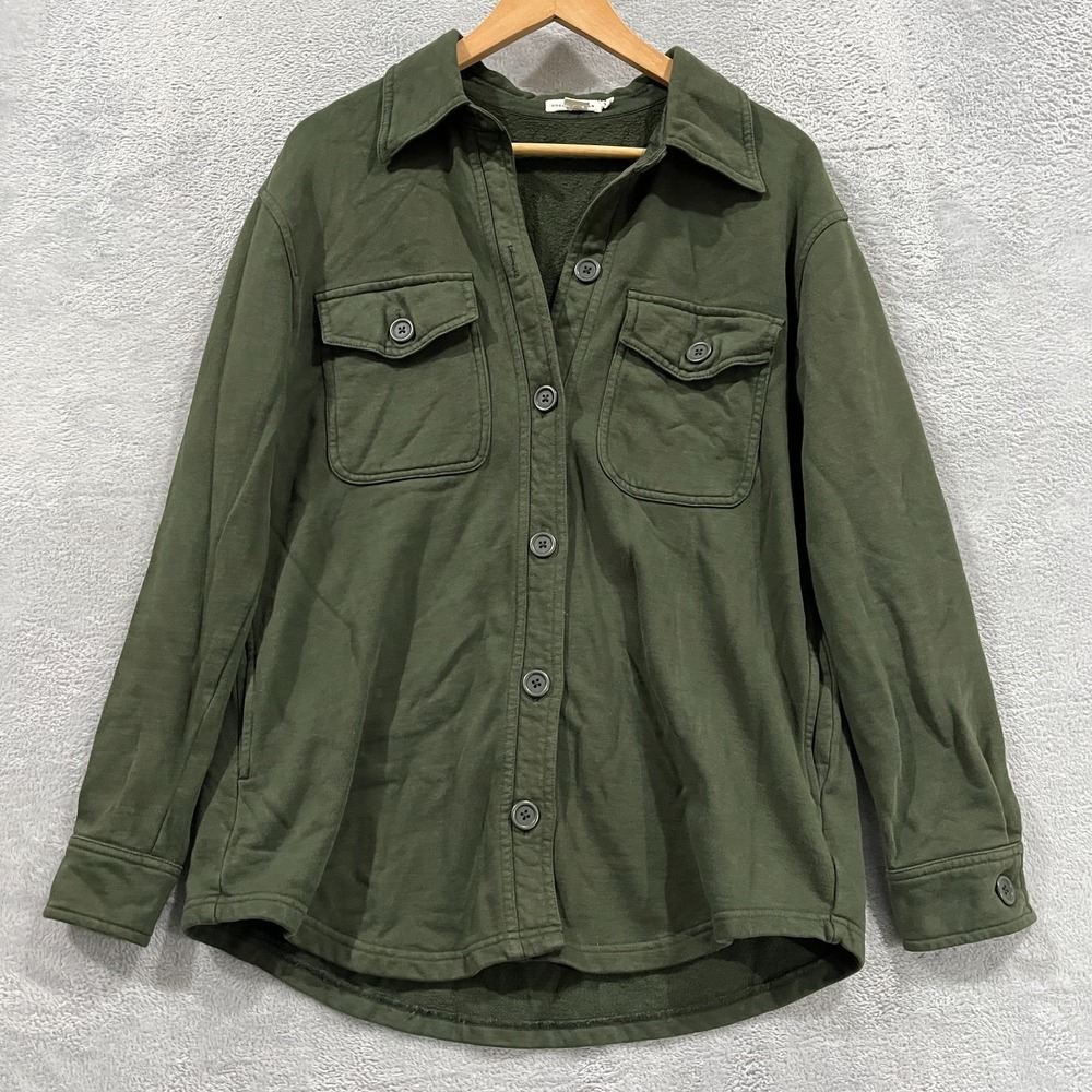 Good‎ American Shirt Jacket Womens 00/0 Army Green Button Up Shacket Western